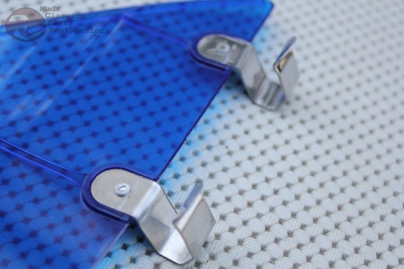 Custom Vintage Style Car Vent Wing Window Blue Air Breeze Wind Deflectors Muds Classic Parts