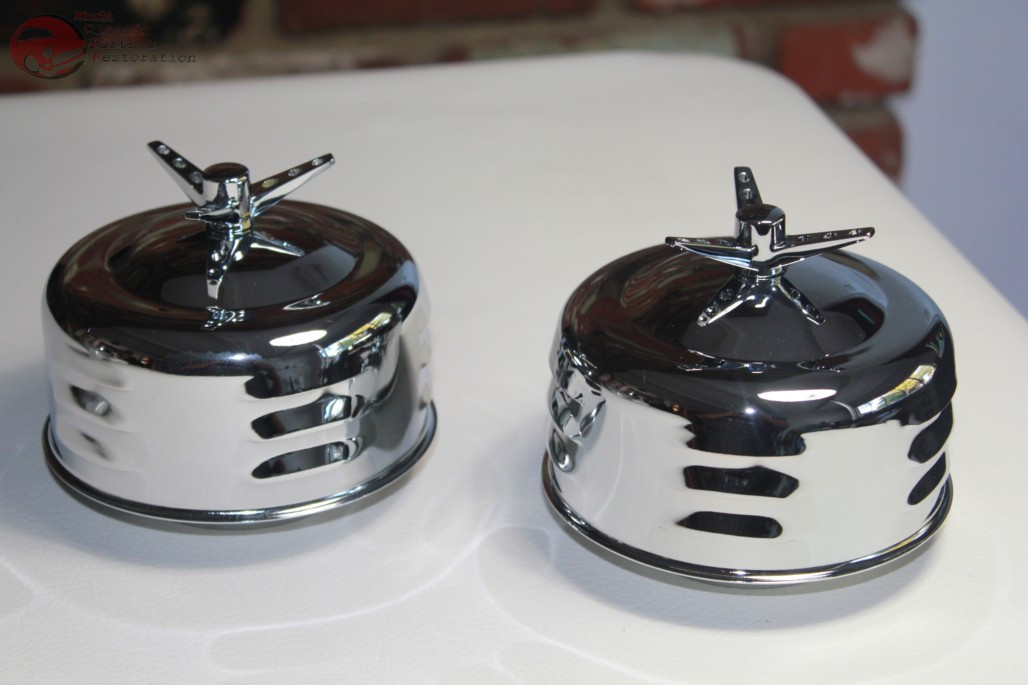 Mushroom Style 4 Barrel Carburetor Air Cleaner Assembly - Chrome For Hot Rods & Classics