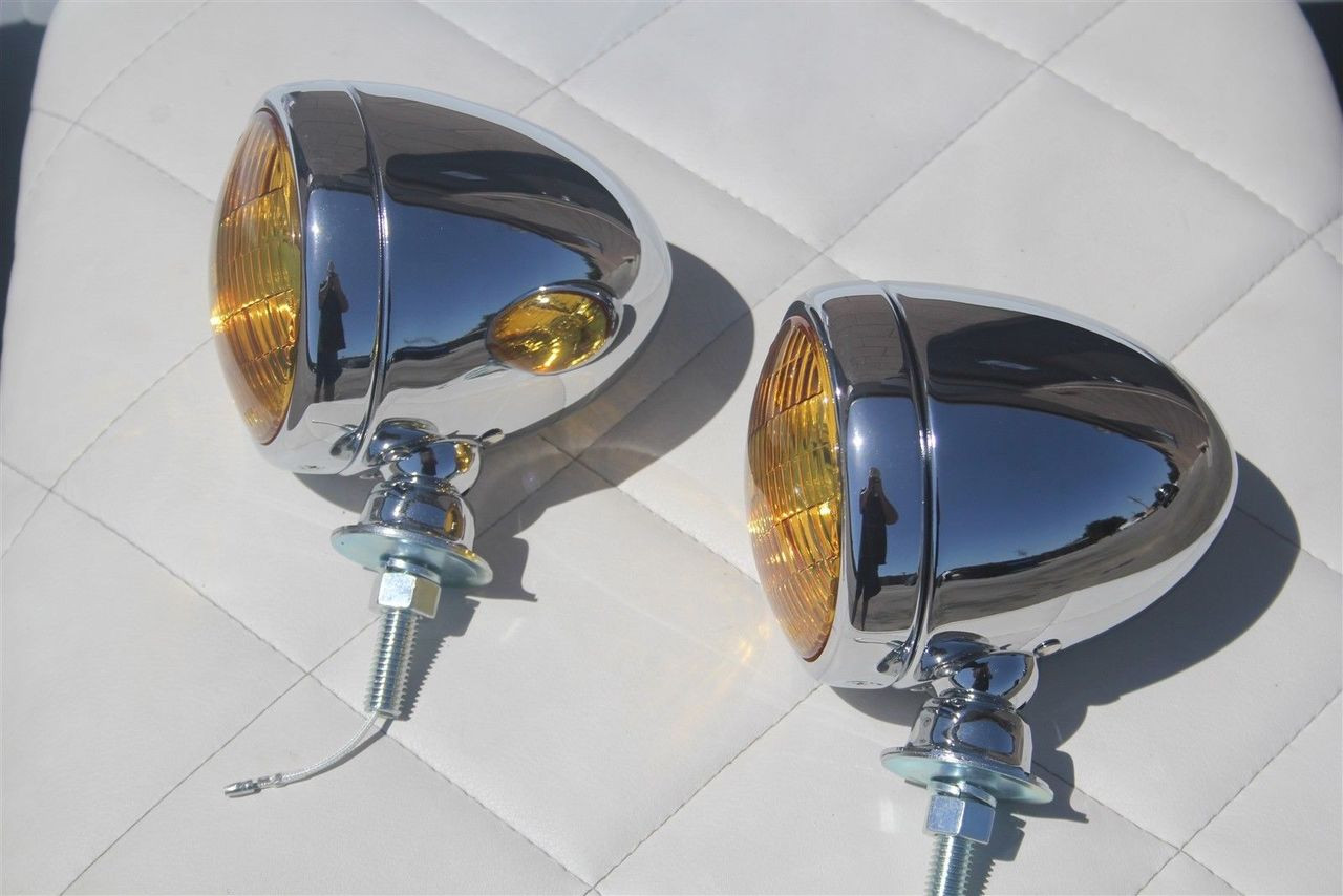 Vintage Style 12V Fog Lamp – Clear Lens Chrome Housing – For Hot Rods & Classics – UPI