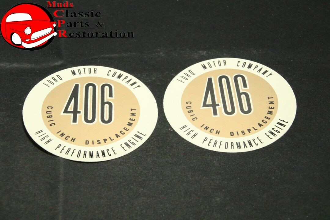 62 63 Ford Galaxie 406 Hp Valve Cover Decals Muds Classic Parts