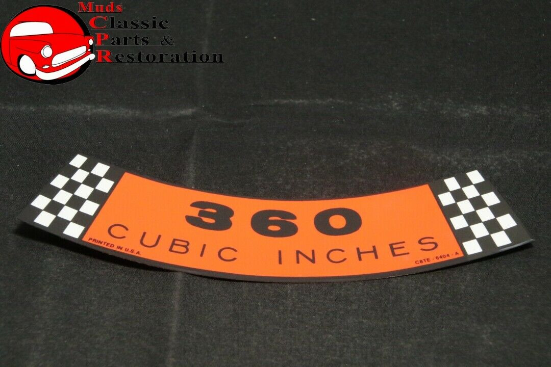 6872 Ford Truck 360 Cubic Inches Air Cleaner Decal Part C8Te6404A