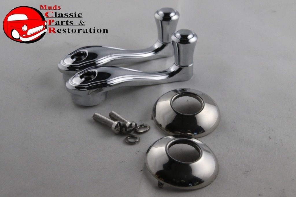 3234 Ford Pickup Truck Inside Door Handle Window Cranks Escutcheon