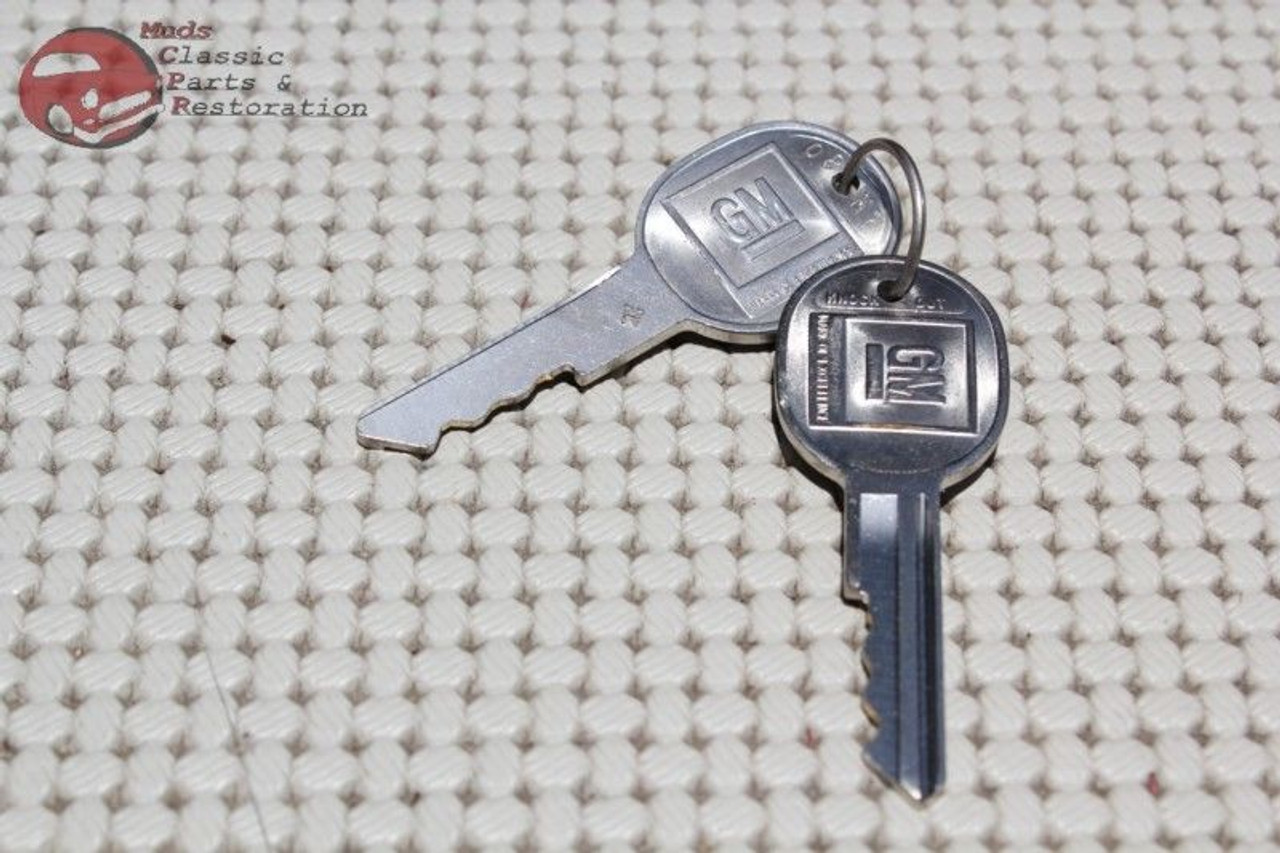 7881 Chevy Camaro Trunk Lock Cylinder Key Set Kit Round Oval Head Keys