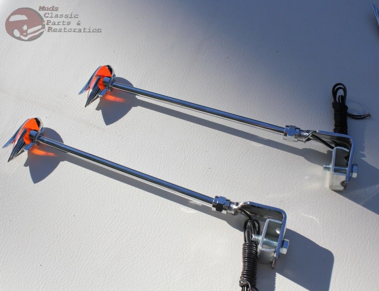 Amber Led Lighted Front Fender Guides Custom Car Truck Vintage Style