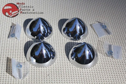 Center Mounted Custom Car Truck Hub Cap Bullet Noses Set Of 4 Hot Rat Street Rod