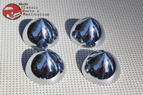 Center Mounted Custom Car Truck Hub Cap Bullet Noses Set Of 4 Hot Rat Street Rod