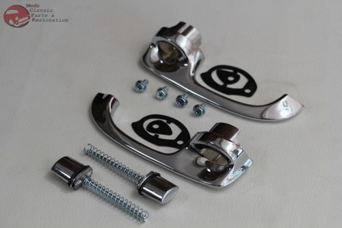 Chevelle El Camino Outside Exterior Chrome Door Handles Pair W Push Buttons New