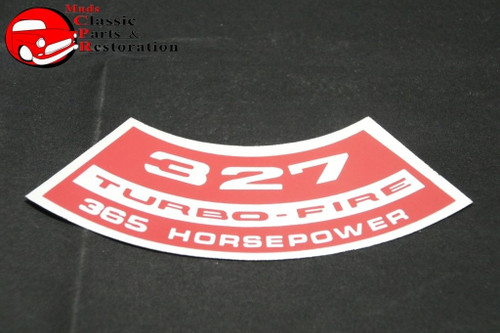 Chevy 327 Turbo Fire 365 Horsepower Air Cleaner Decal
