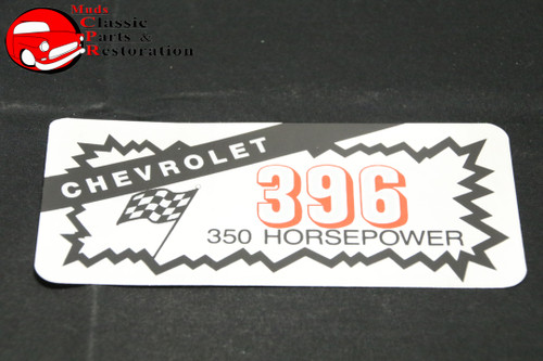 Chevy 396 350 Horsepower Valve Cover Air Cleaner Decal