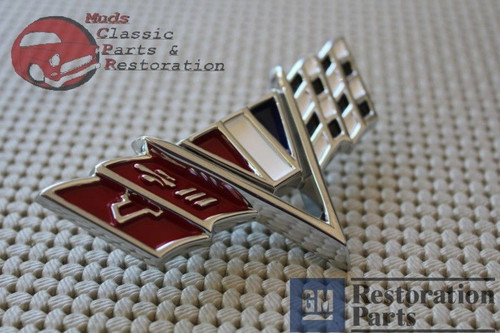 Chevy 350 V Flag Front Fender Emblems Kit Set Malibu Nova Camaro Chevelle Impala