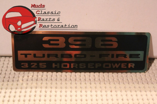 Chevy 396 Turbo-Fire 325 Hp Valve Cover Decal Gold And Black