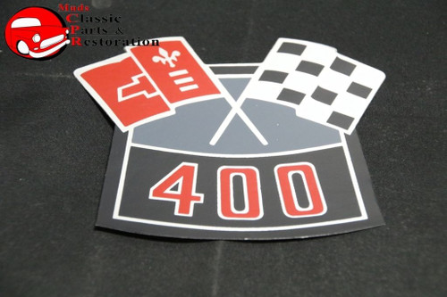 Chevy 400 Crossed Flags Air Cleaner Decal