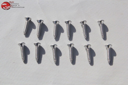 Chevy Gm Door Sill Plate Headlamp Bezel Shift Plate Screw 12 Piece Chrome New