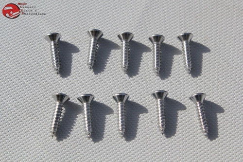 Chevy Gm Door Sill Plate Headlamp Bezel Shift Plate Screw 10 Piece Chrome New