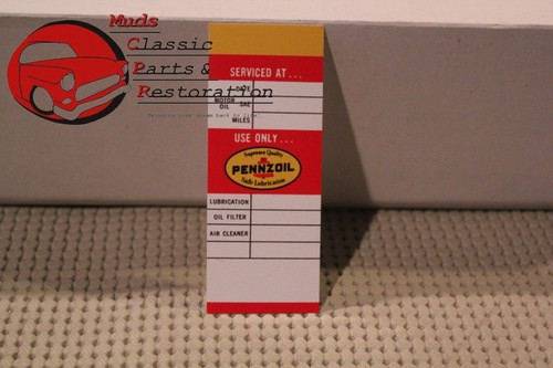 Chevy Gm Penzoil Door Jamb Mileage Sticker Adhered With Glue