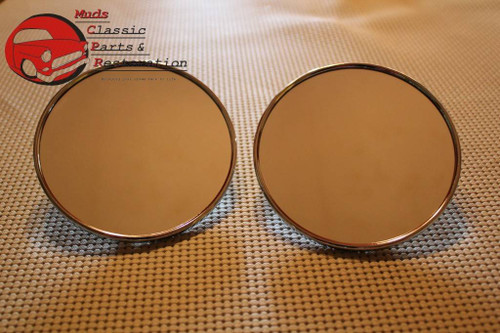 Chevy Truck 5" Chrome Exterior Mirror Heads Ribbed Pair Free Shipping!