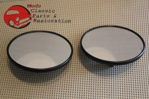 Chevy Truck 5" Black Smooth Mirror Heads Pair Free Shipping!