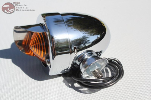 Chrome Amber Custom Marker Lights Pair Custom Car Truck Hot Rat Street Rod New