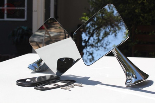 Chrome Custom Truck Led Turn Signal Arrow Door Mount Rearview Square Mirrors New