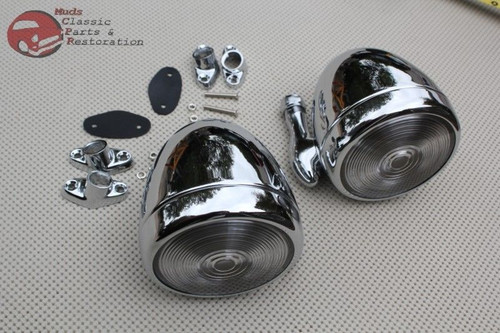 Chrome Dummy Outside Mounted Spot Lights Custom Pickup Vintage Classic Car Pair