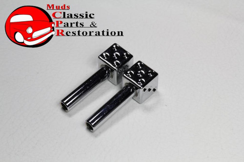 Chrome Dice Door Lock Latch Knobs Custom Truck Hot Rat Street Rod