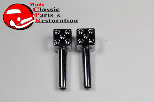 Chrome Dice Door Lock Latch Knobs Custom Truck Hot Rat Street Rod