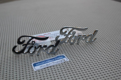 Chrome Ford Script Emblems Hot Rod Pickup Truck Low Boy Deuce Coupe Fender Body