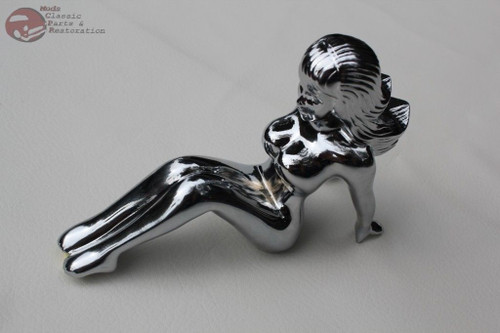 Sitting Chrome Seated Lady Hood Ornament Custom Truck Hot Rat Street Rod