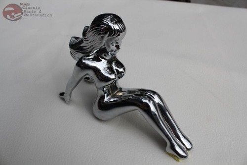 Sitting Chrome Seated Lady Hood Ornament Custom Truck Hot Rat Street Rod