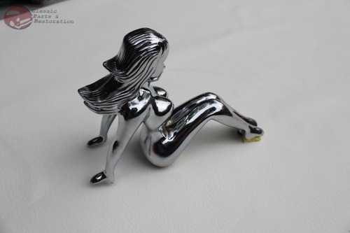 Sitting Chrome Seated Lady Hood Ornament Custom Truck Hot Rat Street Rod