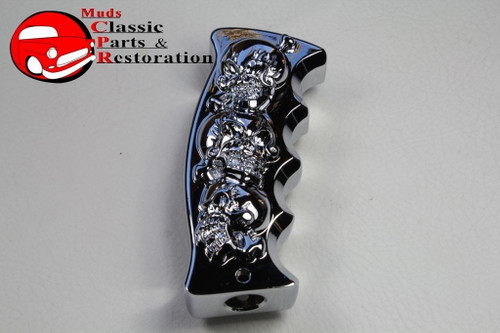 Chrome Skulls Grip Gearshift Handle Knob Custom Truck Hot Rat Rod