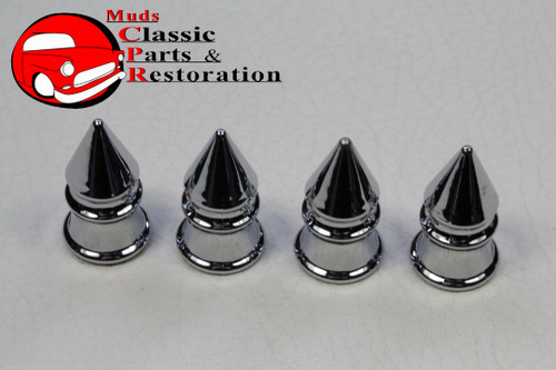 Chrome Spike Shape Tire Air Valve Stem Caps Cover Chevy Hot Rat Rod Custom Truck