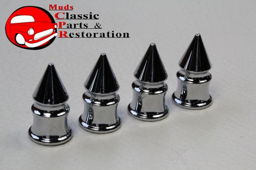 Chrome Spike Shape Tire Air Valve Stem Caps Cover Chevy Hot Rat Rod Custom Truck