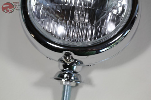 Clear 5" Small Vintage Style Fog Lamp Light Hot Rat Rod Bomb Truck 12 Volt Chevy