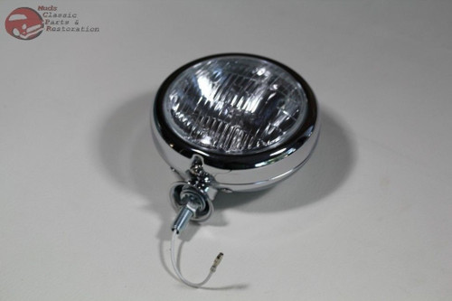 Clear 5" Small Vintage Style Fog Lamp Light Hot Rat Rod Bomb Truck 12 Volt Chevy