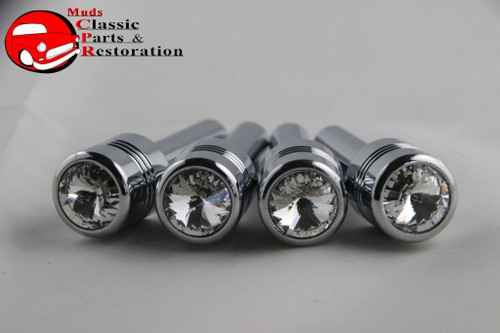 Clear Deluxe Swarovski Diamond Door Lock Knobs Custom Truck Hot Rat Street Rod