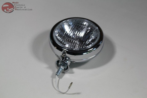 Clear Lens Vintage Style Mounted Custom Fog Lamp Lights Truck Rod 12 Volt 5" New