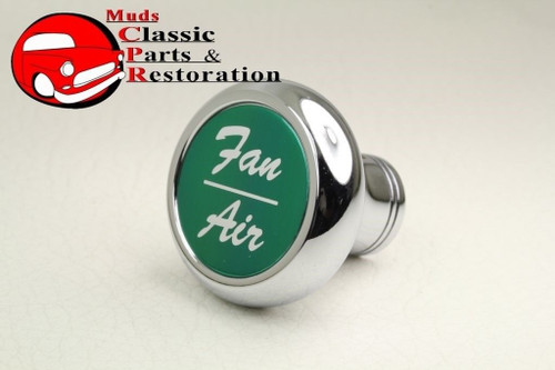 Custom Big Rig Semi Truck Deluxe Aluminum Fan Air Dash Mount Knob Green Sticker