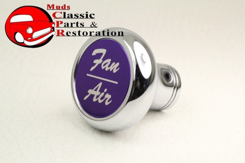 Custom Big Rig Semi Truck Deluxe Aluminum Fan Air Dash Mount Knob Purple Sticker