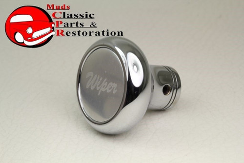 Custom Big Rig Truck Deluxe Chrome Windshield Wiper Dash Mount Knob Silver Stick