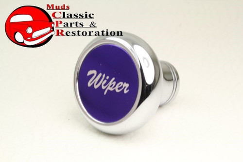 Custom Big Rig Truck Deluxe Chrome Windshield Wiper Dash Mount Knob Purple Stick