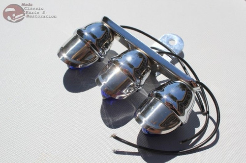 Custom Blue Tri Mini Marker Visor Outside Light Tree Bolt On Hot Rat Rod Truck