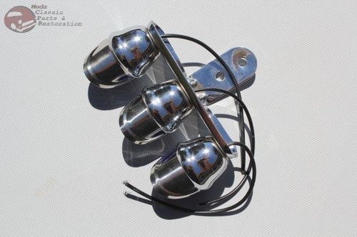 Custom Blue Tri Mini Marker Visor Outside Light Tree Bolt On Hot Rat Rod Truck