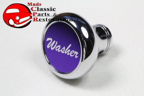 Custom Big Rig Truck Deluxe Chrome Windshield Washer Dash Mount Knob Purple