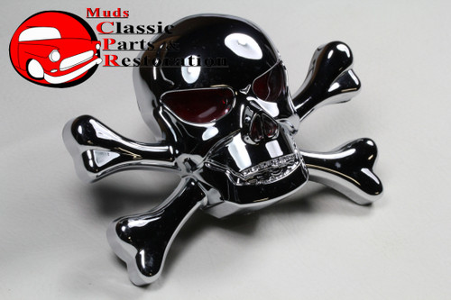Custom Chrome Skull Crossbones Accent Ornament Body Emblem Truck Hot Rat Rod New