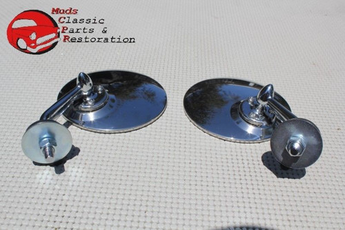 Custom Fender Mounted Single Bolt Lucas Style Outside Rearview Mirrors Mini Mg