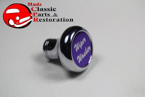 Custom Rig Truck Deluxe Chrome Windshield Wiper Washer Dash Mount Knob Purple