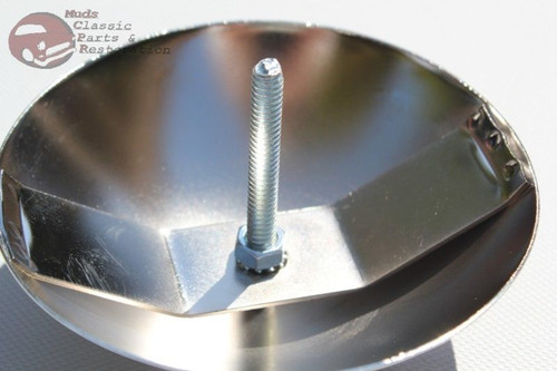 Custom Rat Hot Rod Truck Center Mount Bolt On Hub Cap Bullets Chrome Accents New
