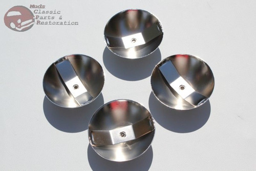 Custom Rat Hot Rod Truck Center Mount Bolt On Hub Cap Bullets Chrome Accents New