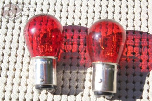 Dual Filament Red Glass Park Turn Brake Direction Tail Light Lamp 1157 Bulbs Rod